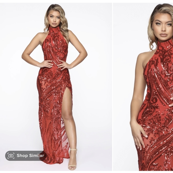 Red gown like new - Picture 1 of 4
